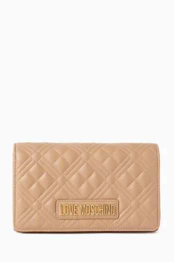 Small Smart Daily Quilted Crossbody Bag in Faux Leather