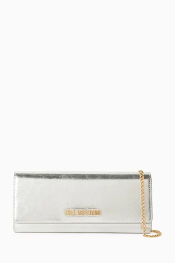 Small Smart Daily Crossbody Bag in Metallic Leather