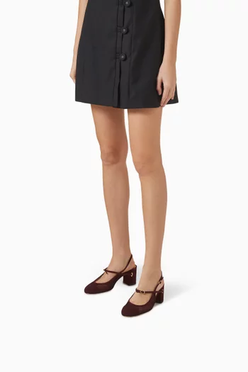 Mattia 65 Slingback Pumps in Mesh & Suede Leather
