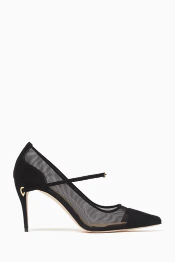 Lorenzo 85 Pumps in Mesh & Suede Leather