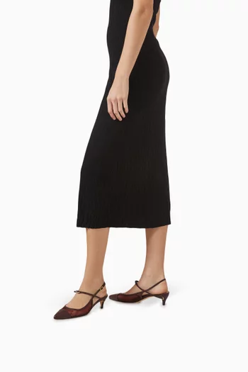 Edoardo 45 Slingback Pumps in Mesh & Suede Leather