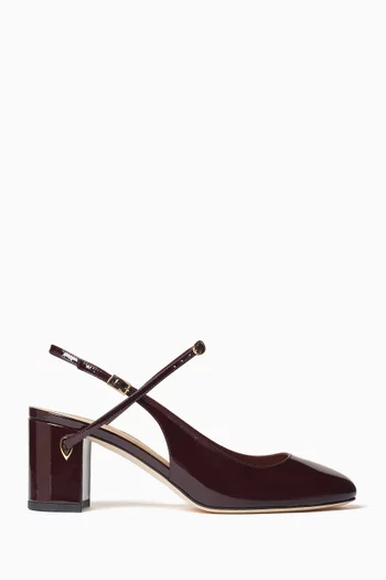 Mattia 65 Slingback Pumps in Pantent Leather