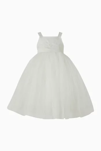 Embroidered Dress & Bloomers Set in Tulle