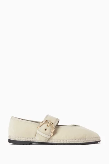 Sophie Buckled Ballet Flats in Velvet