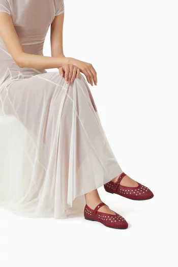 Mae Crystal-embellished Ballet Flats in Silk