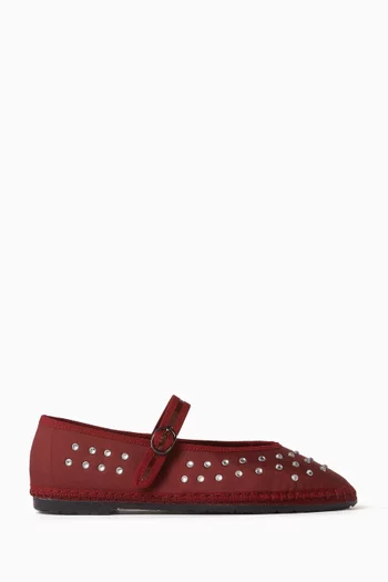 Mae Crystal-embellished Ballet Flats in Silk