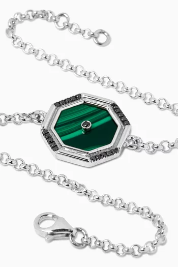 Malachite Amulet Bracelet in Sterling Silver