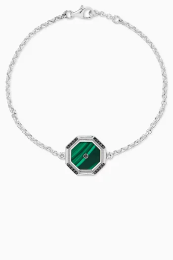 Malachite Amulet Bracelet in Sterling Silver