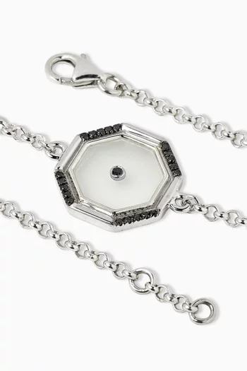 Rock Crystal Amulet Bracelet in Sterling Silver