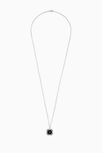 Onyx Amulet Necklace in Sterling Silver