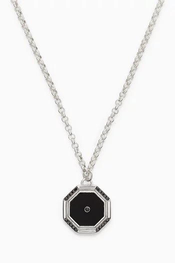 Onyx Amulet Necklace in Sterling Silver