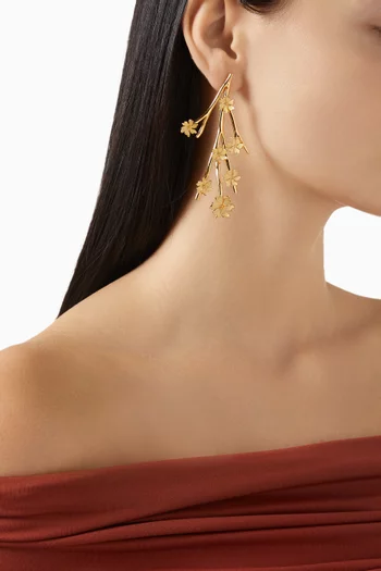 Cherry Blossoms Drop Earrings in Gold-tone Brass