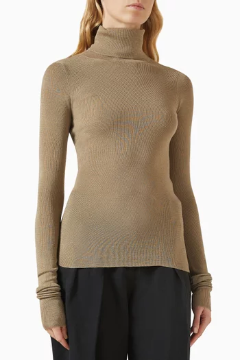 Utica Thin Turtleneck Sweater in Wool Blend
