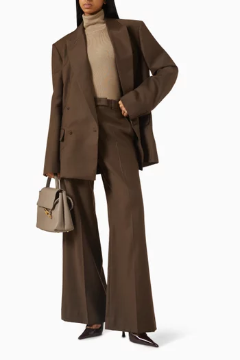 بنطال بريكل صوف فلانيل