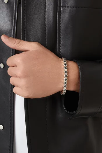Hex Pavé Tennis Bracelet in Sterling Silver