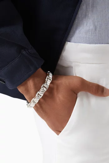 Sculpted Cable Link Bracelet in Sterling Silver