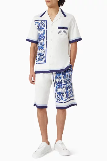 Printed Shirt in Cotton Pique