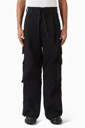 Cargo Drawstring Pants in Cotton