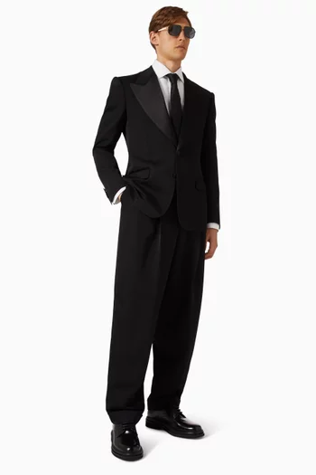 Creased Pants in Wool-silk