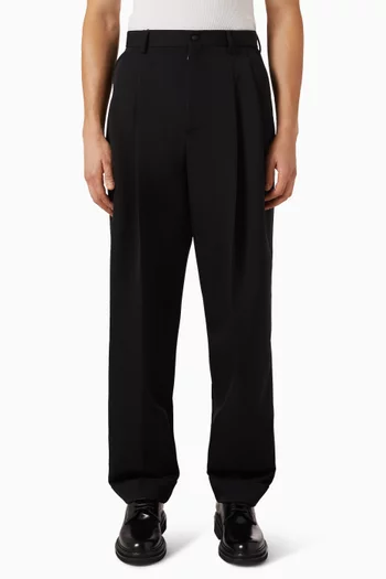Creased Pants in Wool-silk