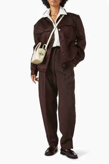 Hester Oversized Jacket in Faux Suede