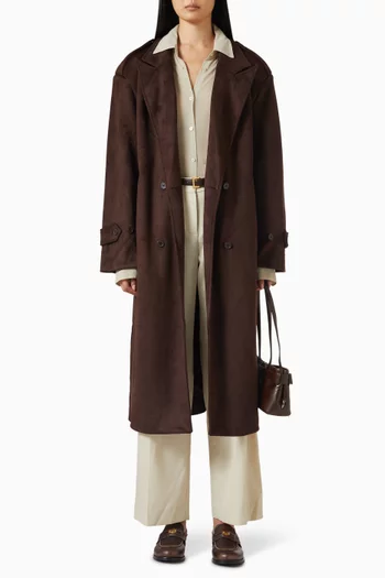 Pembroke Trench Coat in Faux-suede