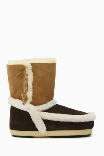 EVX Patch Boots in Suede & Sheepskin