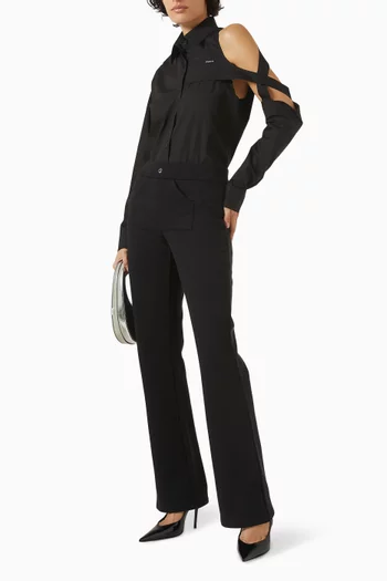 قميص بفتحات قطن بوبلين