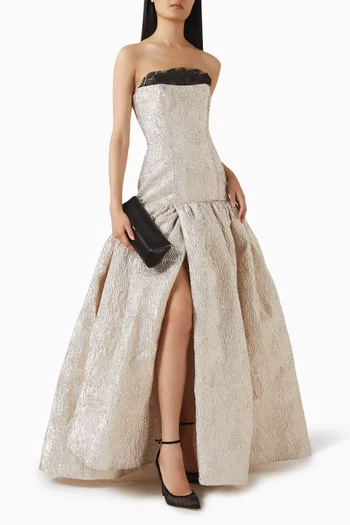 Halo Bustier Ball Gown in Jacquard