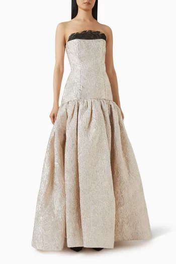 Halo Bustier Ball Gown in Jacquard