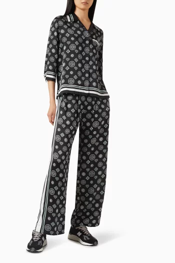 Monogram Pyjama Shirt in Silk-satin