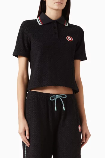 تي شيرت بولو بنقشة بشعار الماركة