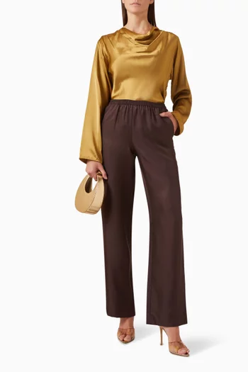 Riddy Draped Blouse in Satin