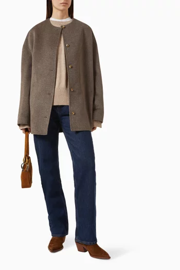 Dunne Single-breasted Coat in Wool-cashmere