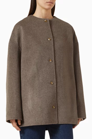 Dunne Single-breasted Coat in Wool-cashmere