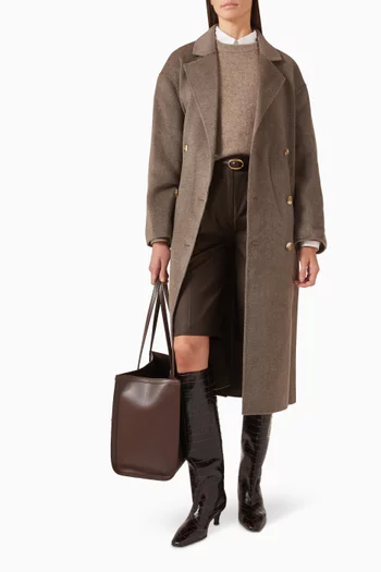 Borneo Double-breasted Coat in Wool Blend