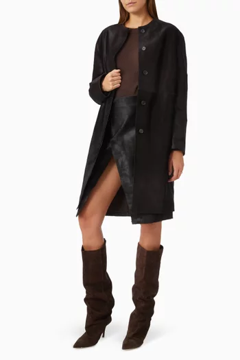 Miller Coat in Pony-effect Leather