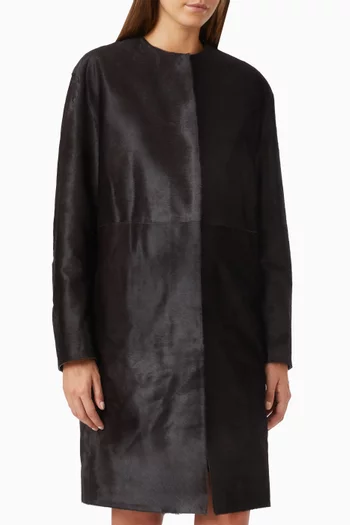 Miller Coat in Pony-effect Leather