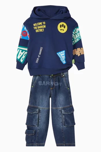 Logo Cargo Jeans in Denim