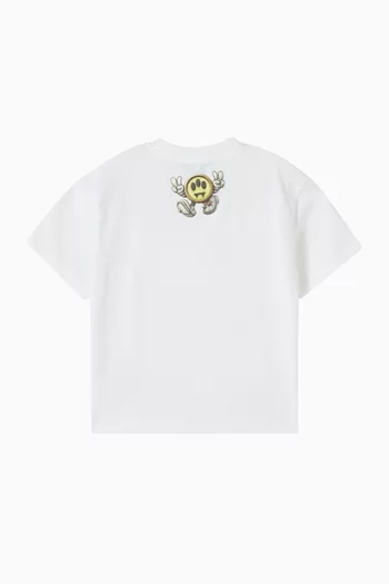 تي شيرت مزين بطبعات قطن