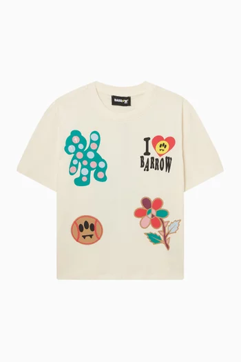 Doodle-print T-shirt in Cotton