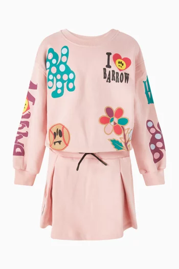 Doodle Printed Sweatshirt Dress