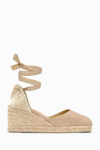 Carina 70 Espadrille Wedges in Linen