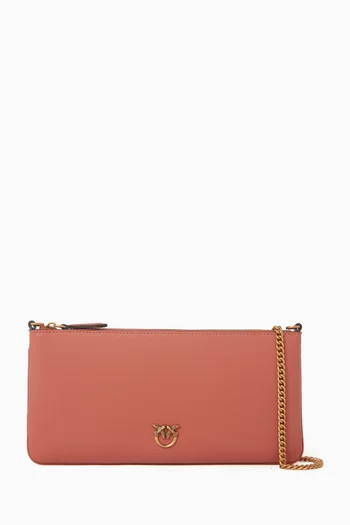 Horizontal Flat Bag in Leather
