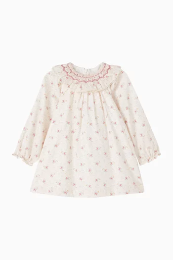 Embroidery Floral Dress in Cotton