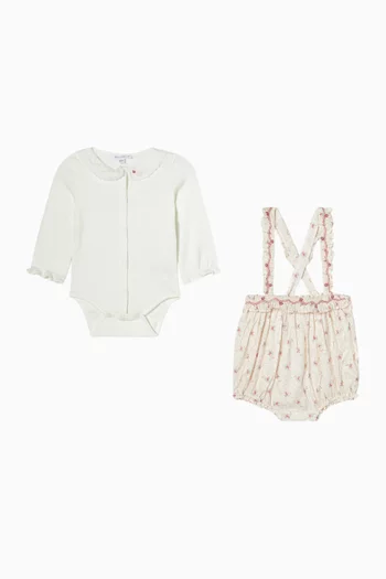 Floral Romper & Shirt Set