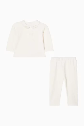 Embroidered 2-piece Set in Velvet Fabric