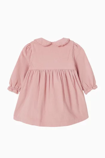 فستان واسع بياقة مطرزة