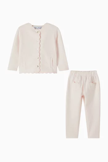Scalloped Cardigan & Pants Set