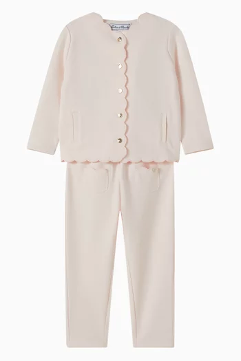 Scalloped Cardigan & Pants Set